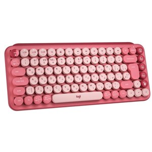 Клавиатура беспроводная Logitech POP Keys, механическая, Brown Switch, Bluetooth / USB, розовый (920-010718)