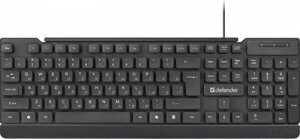 Клавиатура проводная Defender Element HB-190, мембранная, USB, черный (45191)