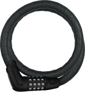 Кодовый велозамок Abus Tresor 6515C, 4 разряда, трос 15 x 850 мм (черный)