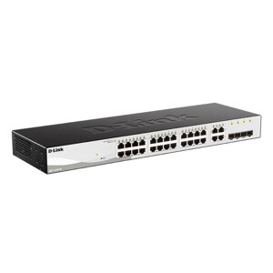 Коммутатор D-link DGS-1210-28, управляемый, кол-во портов: 24x1 Гбит/с, кол-во SFP/uplink: combo RJ-45/SFP 4x1 Гбит/с, установка в стойку (DGS-1210-28/F3A)