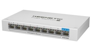 Коммутатор Keenetic PoE+ Switch 9, кол-во портов: 8x1 Гбит/с, кол-во SFP/uplink: RJ-45 1x1 Гбит/с, PoE: 8x30 Вт (макс. 120 Вт) (KN-4710)