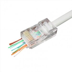 Коннектор RJ-45 8P8C категория 5e, 10шт., со сквозным отверстием, Cablexpert (LC-PTU-01/10)