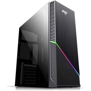 Корпус aigo rainbow-1, ATX, midi-tower, USB 3.0, RGB подсветка, черный, без бп (AG-rainbow1)