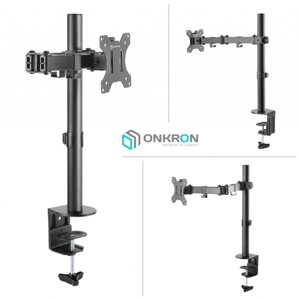 Кронштейн настольный для TV/монитора ONKRON D121E, 13"32", наклонный, поворотный, портрет-альбом, до 10 кг, черный