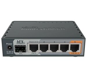 Маршрутизатор MikroTik RouterBOARD hEX S, LAN: 6x1 Гбит/с, WAN 1x1000 Мбит/сек, 1x1 Гбит/с (RB760iGS)