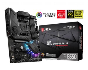 Материнская плата MSI MPG B550 gaming PLUS, socketam4, AMD B550, 4xddr4, 2PCI-ex16, 6SATA3, 7.1-ch, GLAN, 5 USB 3.2, 2 USB type-C, HDMI, DP, ATX, retail