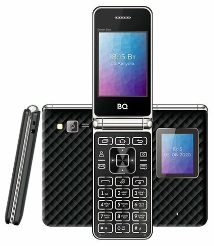 Мобильный телефон BQ 2446 Dream Duo, 2.4" 320x240 TN, 32Mb RAM, 32Mb, BT, 1xCam, 2-Sim, 800 мА·ч, micro-USB, черный