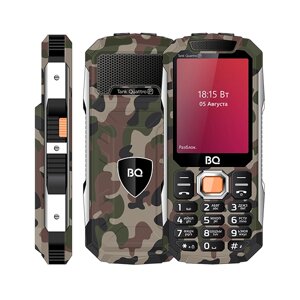 Мобильный телефон BQ 2817 Tank Quattro Power, 2.8" 320x240 TN, 32Mb RAM, 32Mb, BT, 1xCam, 4-Sim, 5000 мА·ч, micro-USB, камуфляж (86184029)