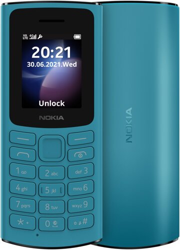 Мобильный телефон Nokia 105 TA-1557 DS, 1.8" 160x128 TFT, 2-Sim, 1000 мА·ч, micro-USB, голубой