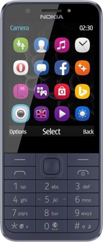 Мобильный телефон Nokia 230 Dual Sim, 2.8" 320x240 TN, 16Mb RAM, BT, 2-Sim, 1200 мА·ч, Series 30+синий (16PCML01A02)