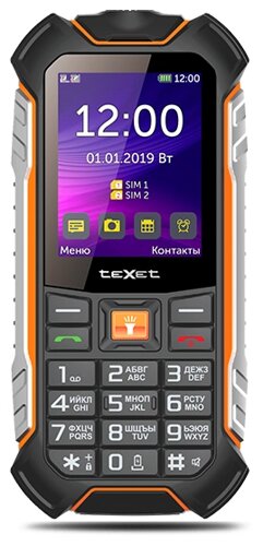 Мобильный телефон teXet TM-530R, 2.4" IPS, 32Mb, 2-Sim, 3500 мА·ч, micro-USB, черный