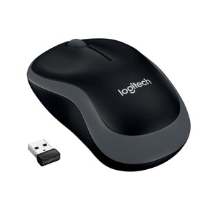 Мышь беспроводная Logitech M185, 1000dpi, оптическая светодиодная, USB, серый (910-002238/910-002235/910-002252)