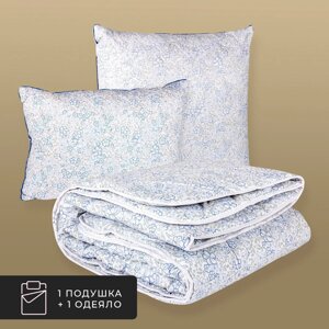 Набор 1 одеяло + 1 подушка Альпийский лен, льняное волокно в хлопковом тике (140х200, 50х70)