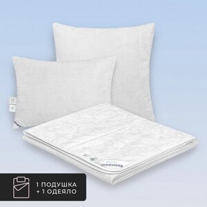 Набор 1 одеяло + 1 подушка облегченное Skylor, льняное волокно в хлопковом тике (175х200, 50х70)