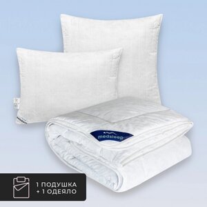 Набор 1 одеяло + 1 подушка White cloud, хлопковое волокно в хлопковом тике (140х200, 50х70)