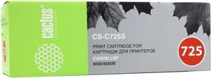 Набор картриджей лазерный Cactus CS-C725S-2 (725), черный, 1600 страниц, 2 шт., совместимый для Canon i-SENSYS LBP-6000 series/MF3010