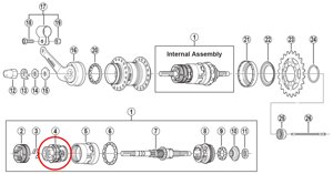 Несущий планетарный и тормозной механизм для планетарной втулки Shimano 3C41 (серый)