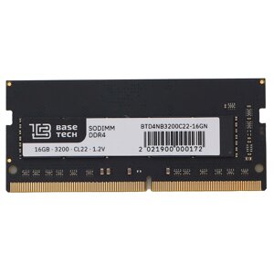 Память DDR4 sodimm 16gb, 3200mhz, CL22, 1.2 в, basetech (BTD4nb3200C22-16GN) bulk (OEM)