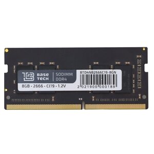 Память DDR4 sodimm 8gb, 2666mhz, CL19, 1.2 в, basetech (BTD4nb2666C19-8GN) bulk (OEM)