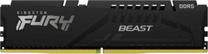 Память DDR5 DIMM 32gb, 5600mhz, CL40, 1.25 в, kingston, FURY beast black (KF556C40BB-32)
