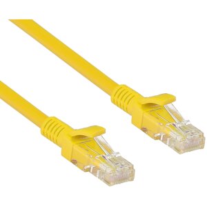 Патч-корд UTP кат. 5e, 0.5 м, RJ45-RJ45, желтый, CCA, 10 шт., exegate UTP-RJ45-RJ45-5e-0,5M-YL (EX172880RUS-10)