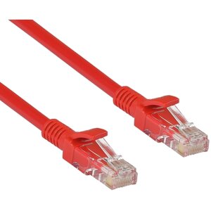 Патч-корд UTP кат. 5e, 1 м, RJ45-RJ45, красный, CCA, exegate UTP-RJ45-RJ45-5e-1M-RD (EX258673RUS)