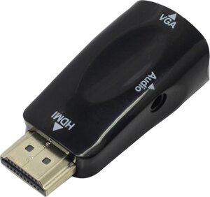 Переходник (адаптер) HDMI (19M)-VGA (15F), черный exegate EX-HDMIM-VGAF-C (EX284927RUS)