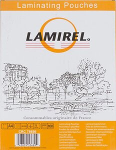 Пленка для ламинирования Lamirel 75мкм, A4, 100 шт., глянцевая (LA-78656)