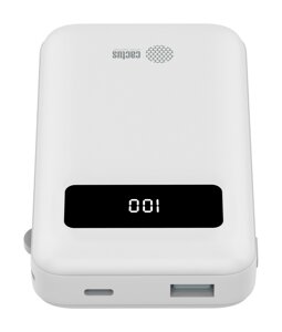 Портативный аккумулятор (Powerbank) Cactus CS-PBFSNT-10000, 10000mAh, 1xUSB, 3A, Type-C, белый