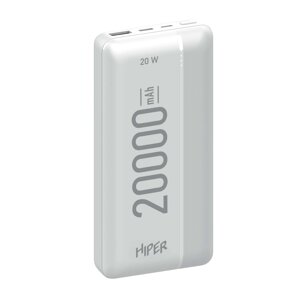 Портативный аккумулятор (powerbank) HIPER MX PRO 20000, 20 а·ч, 1xusb, 3а, type-C, QC, PD, белый (MX PRO 20000 WHITE)