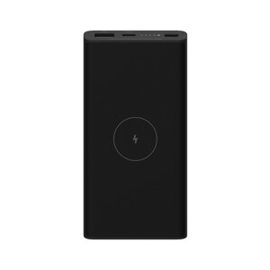 Портативный аккумулятор (Powerbank) Xiaomi 10W Wireless, 10 А·ч, 1xUSB, 3А, Type-C, QC, QI, черный (WPB15PDZM/BHR5460GL)