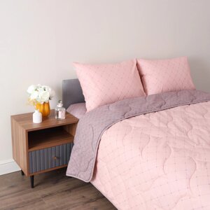 Постельное белье с одеялом-покрывалом Мелвин Siberia цвет: розовый, пепельно-розовый (1.5 сп)