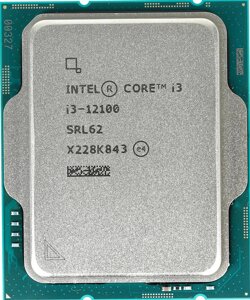 Процессор intel core i3-12100 alder lake, 4C/8T, 3300mhz 12mb TDP-60 вт/89 вт LGA1700 tray (OEM) (CM8071504651012S)