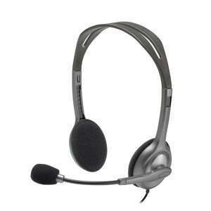 Проводная гарнитура Logitech H110 Stereo Headset, 2xJack 3.5mm, серый/черный (981-000271/981-000459/981-000472)