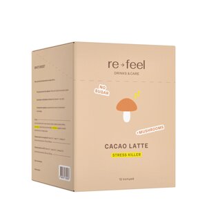 Re-Feel Re-Feel Какао-латте с рейши и специями Mushroom Cacao Latte (саше) 288 гр