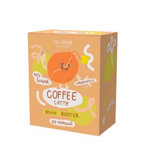 Re-Feel Re-Feel Кофе-латте с кокосовым молоком и пребиотиками Crash-Free Coffee Latte (дой-пак) 400 гр