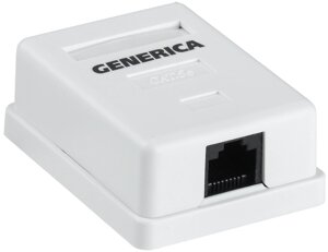 Розетка RJ-45 открытый монтаж категория 5e, белый, ITK Generica (CS2-1C5EU-12-G)