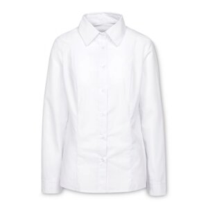 Рубашка женская с длинным рукавом Collar, белая, размер 44; 158-164