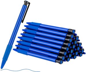 Ручка шариковая автомат DELI, синий, пластик (6546S-BL)