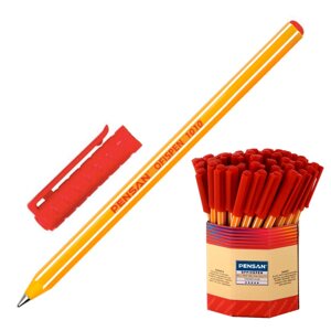 Ручка шариковая Pensan OFFICEPEN 1010, красный, пластик, колпачок, картонная коробка (1010/60RED)