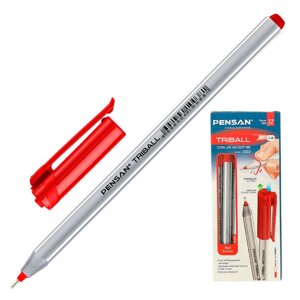 Ручка шариковая Pensan TRIBALL, красный, пластик, колпачок, коробка (1003RED)