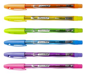 Ручка шариковая Silwerhof SLIM BRIGHT, цвет чернил: синий, пластик, колпачок (1203154)