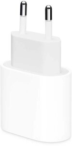 Сетевое зарядное устройство Apple Power Adapter 20W, 1USB, USB type-C, Quick Charge, PD, белый (MHJE3ZM/A)