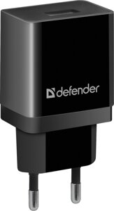Сетевое зарядное устройство Defender EPA-10, 1USB, 2.1A, черный (83572)