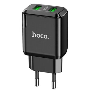 Сетевое зарядное устройство Hoco Charmer N6 18W, 2xUSB, Quick Charge, черный (127859)