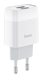 Сетевое зарядное устройство Hoco Glorious C73A 10W, 2xUSB, 2.4A, белый (12912)