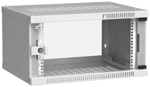 Шкаф телекоммуникационный настенный 6U 600x450 мм, стекло, серый, разборный, ITK LINEA WE (LWE3-06U64-GF)