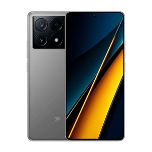 Смартфон POCO X6 pro 5G, 6.67" 1220x2712 amoled, mediatek dimensity 8300-ultra, 12gb RAM, 512gb, 3G/4G/5G, NFC, wi-fi, BT, 3xcam, 2-sim, 5000 мач, USB type-C, android 13, серый (MZB0fulru)