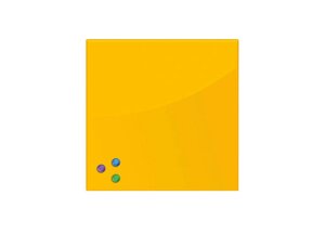 Стеклянная магнитно-маркерная доска_45x45 см, желтая, 3 магнита (236739)