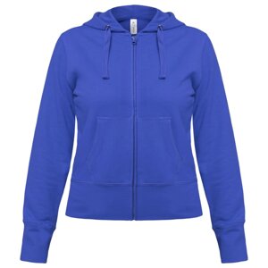 Толстовка женская Hooded Full Zip ярко-синяя, размер M